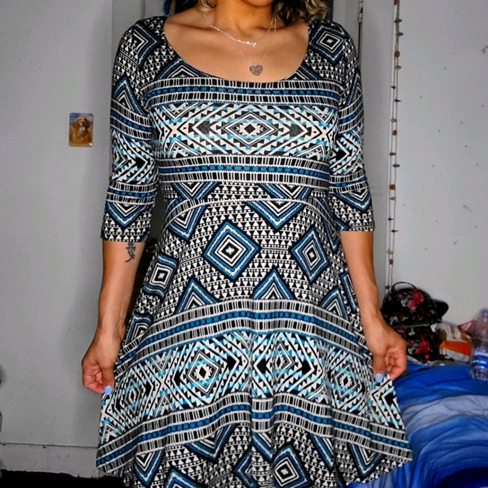 Tribal print skater dress 👗